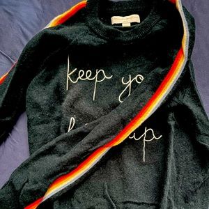 Spiritual gangster sweater with side rainbow detailing